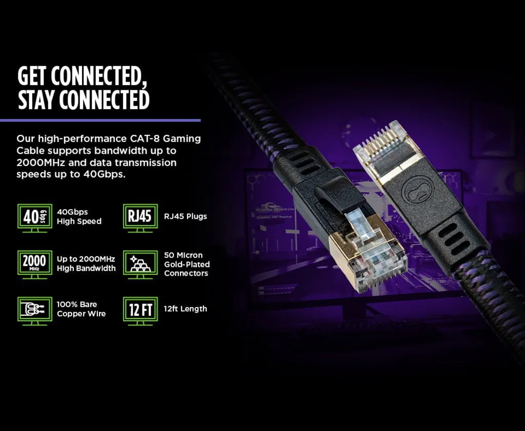 KontrolFreek 12’ CAT-8 Ethernet Gaming Cable câble Ethernet 3,6 m