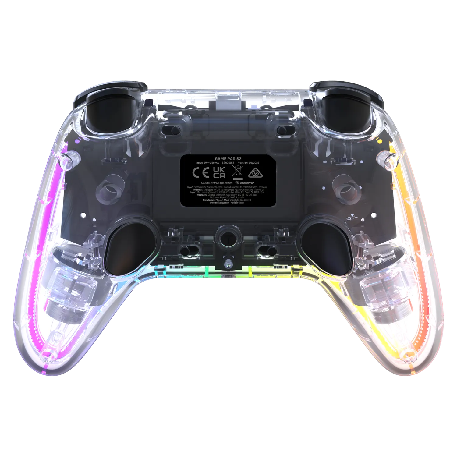 Snakebyte Gamepad Pro RGB S2 manette Switch 2 transparente