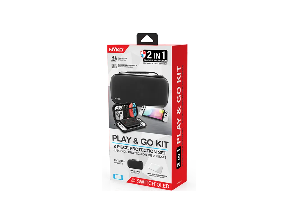 Nyko Play & Go Kit Switch OLED housse verre trempé 12 jeux
