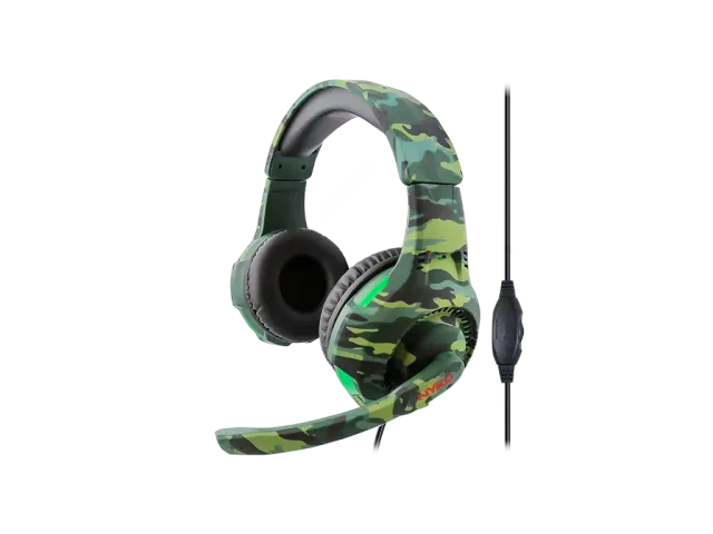 Nyko Combat casque gaming Green Camo 3,5mm filaire