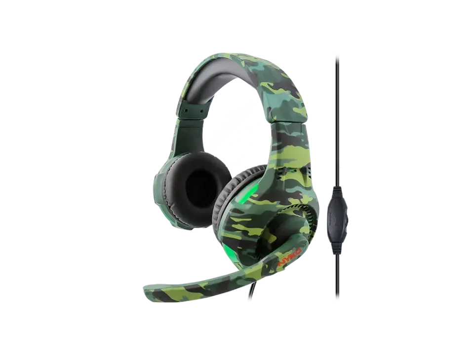 Nyko Combat casque gaming Green Camo 3,5mm filaire