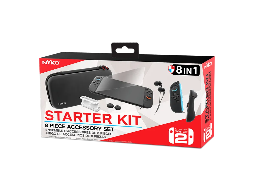Nyko Starter Kit accessoires Switch 2 coque rigide