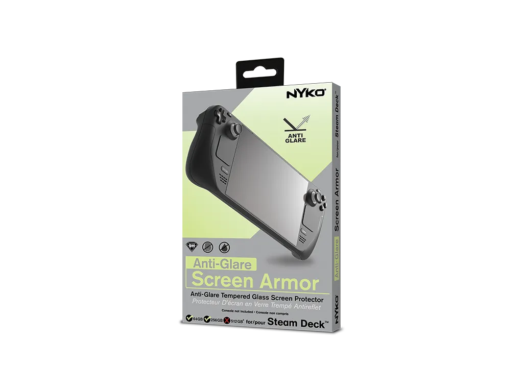 Nyko Screen Armor Steam Deck verre trempé mat 9H