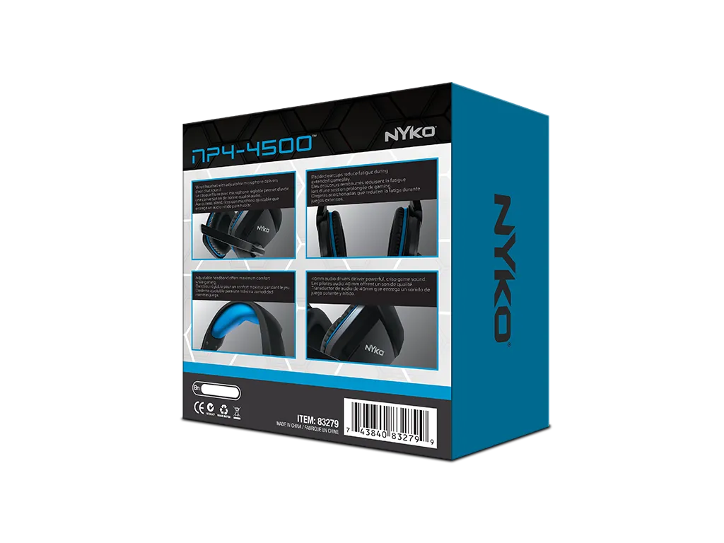 Nyko NP4-4500 casque PS4 filaire jack 40mm stéréo