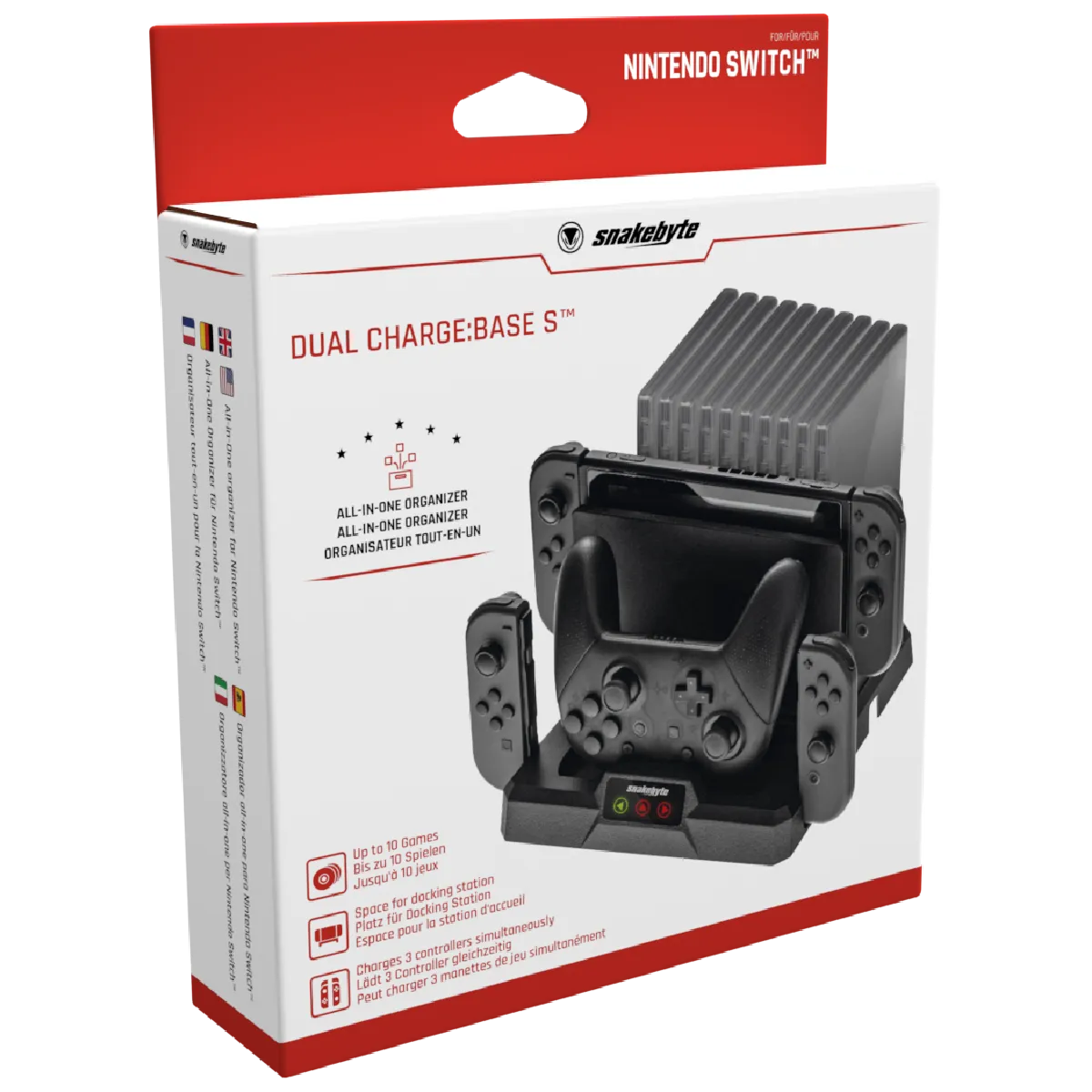 Snakebyte Base S station charge Switch Pro Joy-Con 10 jeux